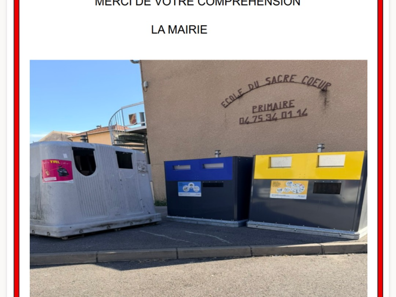 Déplacement point d'apport volontaire