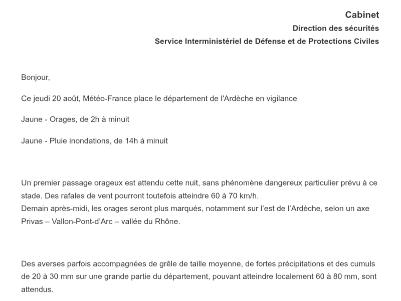 Risques inondations et orages
