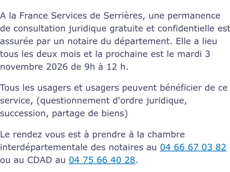 Permanence notaire France Services