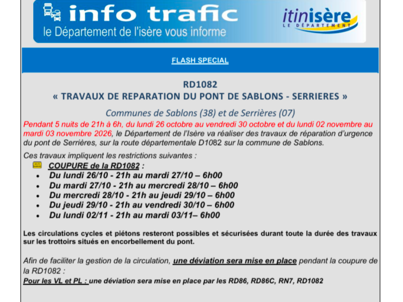 Travaux pont Serrières