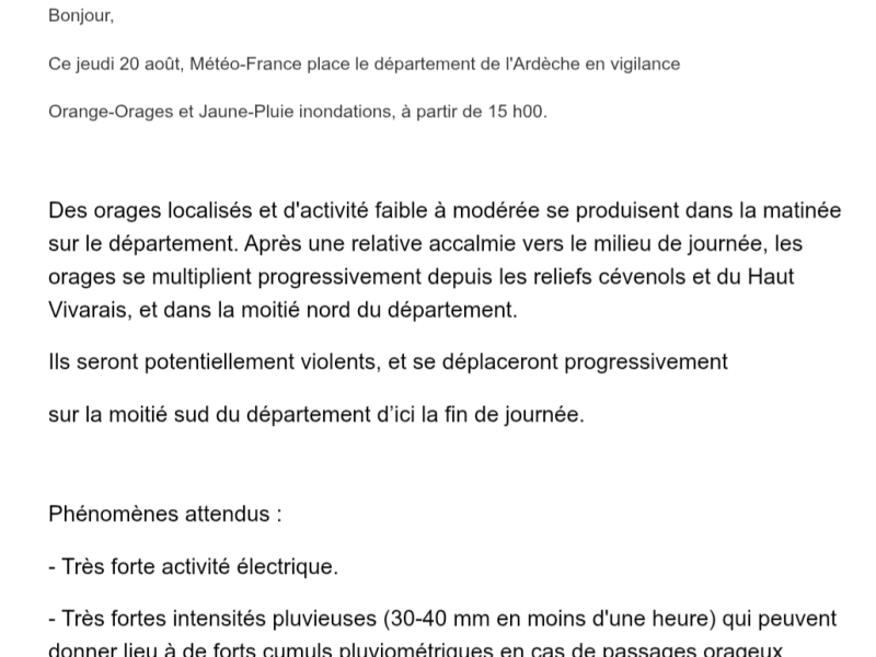 Risques inondations et orages